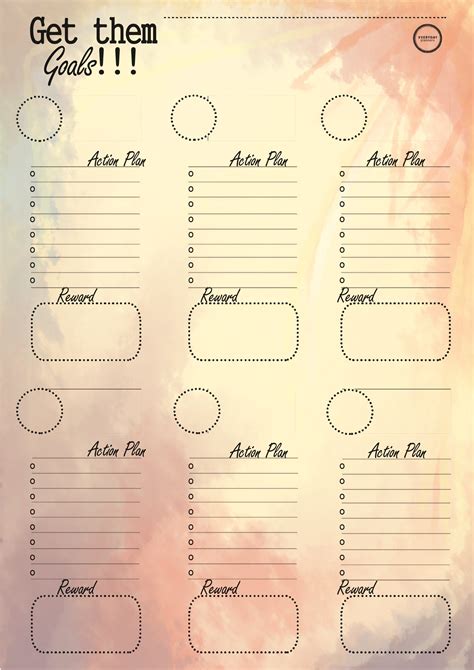 goal sheet  tracker everyday planners
