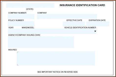 printable fake auto insurance card template