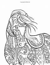 Coloring Pages Adult Printable Horse Mandala Book Horses Colouring Print Adults Books Magical Animal Zentangle Amazon Kids Template Dibujos Choose sketch template