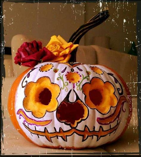 sugar skull pumpkin halloween ideas pinterest