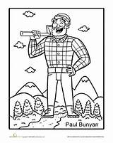 Bunyan Paul Coloring Pages Lumberjack Tall Tales Tale Sheets Worksheets Printable Activities Worksheet Drawing Color Crockett Davy Rhymes Nursery Education sketch template