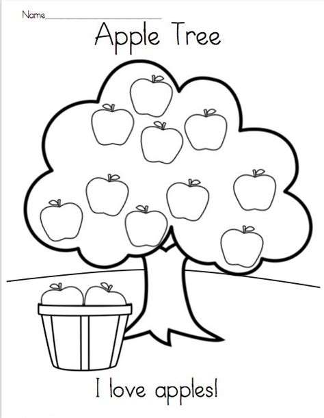 apple tree reading  coloring printable   teachers apple