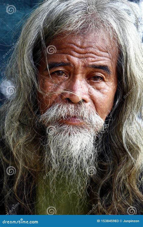 Senior Filipino Man With Gray Head And Facial Hair Editorial Stock