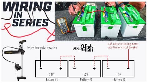 wire batteries  series    trolling motor youtube