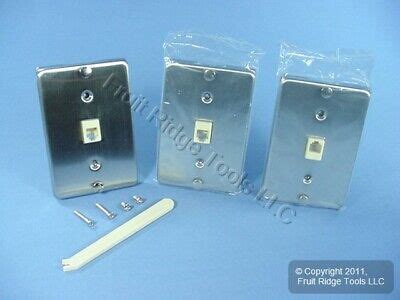 leviton stainless steel wall phone mounting plates telephone jacks  ss  ebay