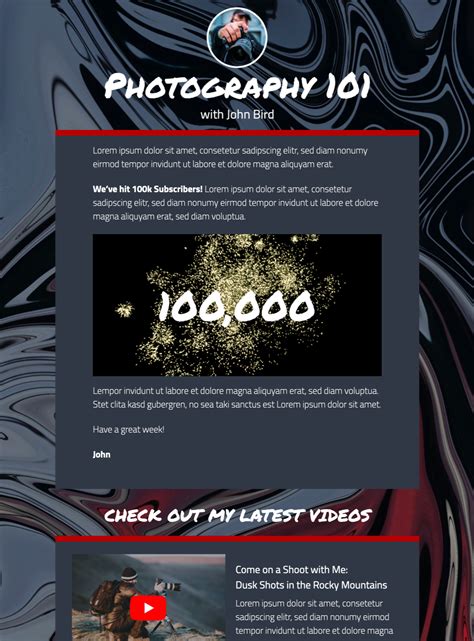 photography blog html email template mail designer create  send html email newsletters