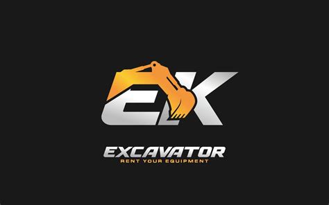ek logo excavator  construction company heavy equipment template vector illustration