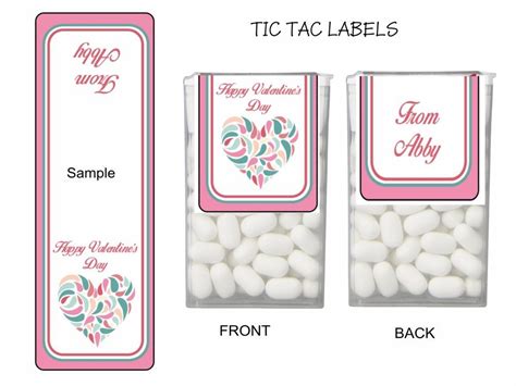 tic tac labels template
