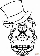 Skull Sugar Coloring Hat Pages Skulls Drawing Simple Print Printable Dead Kleurplaten Zo Kleurplaat sketch template