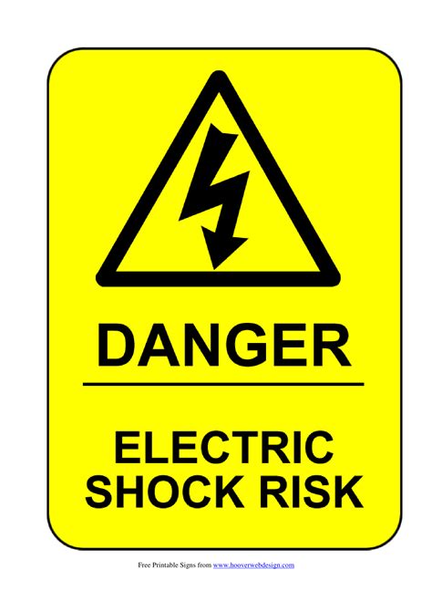electrical safety signs poster template  printable safety signs