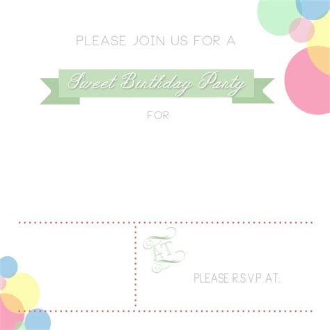 sweet birthday party  printables  party invitation