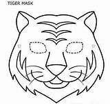 Tiger Masks Caretas Childrencoloring sketch template