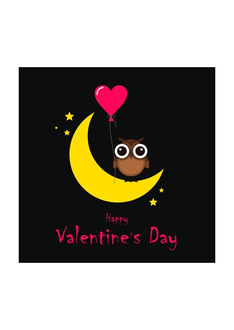 happy valentines day owl holding balloon clipart  svg file svg heart