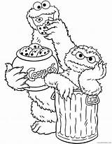 Sesame Street Cookie Monster Oscar Coloring Pages Coloring4free Related Posts sketch template