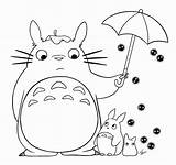 Coloring Ghibli Totoro sketch template
