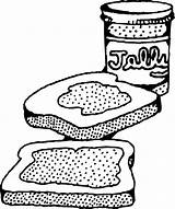Sandwich Jelly Peanut Butter Clip Clker Large sketch template