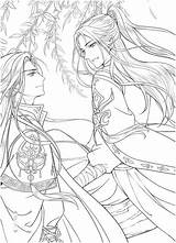 Coloring Pages Chinese Anime sketch template