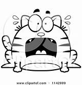 Cat Scared Clipart Cartoon Chubby Tabby Vector Coloring Cory Thoman Outlined 2021 sketch template