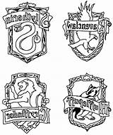 Harry Hogwarts Crest Ravenclaw Gryffindor Crests Getcolorings Colouring Quidditch Getdrawings Divyajanani sketch template