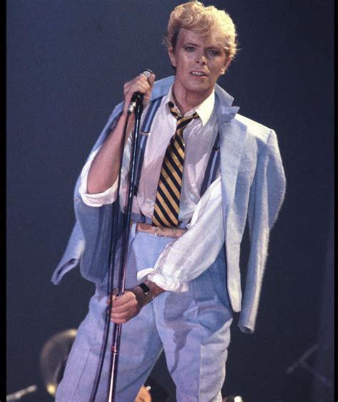 David Bowie Performs In A Blue Suit And Stripy Tie David