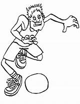 Basketball Coloring Player Pages Cartoon Cliparts Dribbling Printactivities Kids Comments Print sketch template