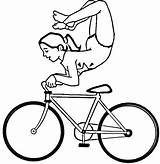 Coloring Pages Acrobat Circus Girl Bike sketch template