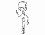 Robot Skinny Coloring Coloringcrew Robots sketch template