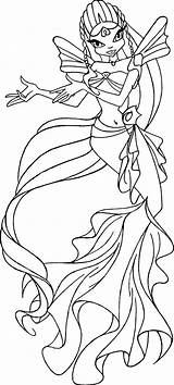 Winx Coloring Mermaid Pages Print Coloringtop sketch template