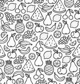 Doodle Fruits Pattern Vector Fruit Coloring Cute Doodles Drawing Pages Color Vectorstock Drawings Easy Patterns Kawaii Food Sheets Adult Royalty sketch template