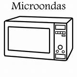 Microwave Microondas Oven Clipart Para Colorear Horno Dibujo Dibujos Electrodomésticos Open Coloring Pages Leerlo Clipartmag sketch template