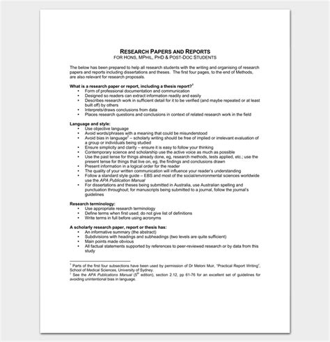 report outline template  samples formats examples