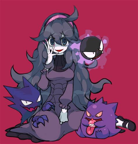 hex maniac gengar gastly and haunter pokemon and 1 more drawn by