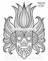 Pages Coloring Thaneeya Sri Mask Lanka Tattoo Logo Mcardle sketch template