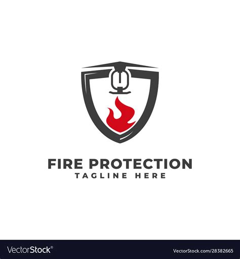 fire protection logo royalty  vector image