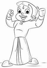 Bheem Chhota Coloring Pages Printable Chota Cartoon Characters Supercoloring Categories sketch template