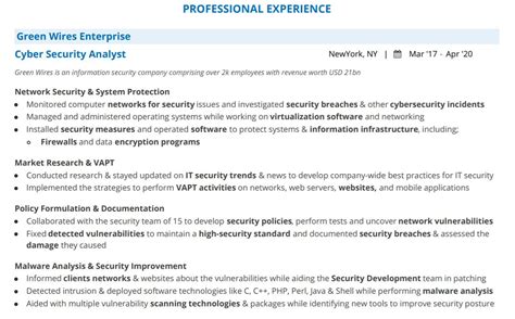 cyber security analyst resume  guide   examples