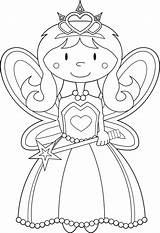 Princess Coloring Fairy Pages Fairies Kids Print Tooth Color Angel Printables Colouring Clipart Printable Princesses Book Worksheets Halloween Sheets Cute sketch template