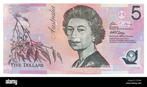 australian   dollar note banknote showing queen elizabeth ii