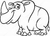 Rhinoceros Coloring Cartoon Getdrawings Line Drawing Rhino Book sketch template