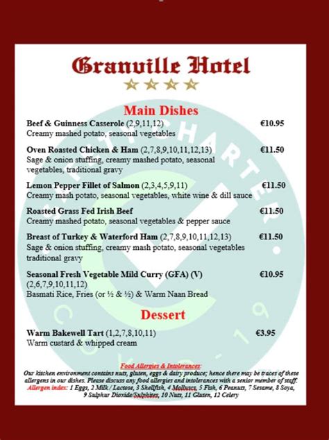 granville hotel waterford good food ireland