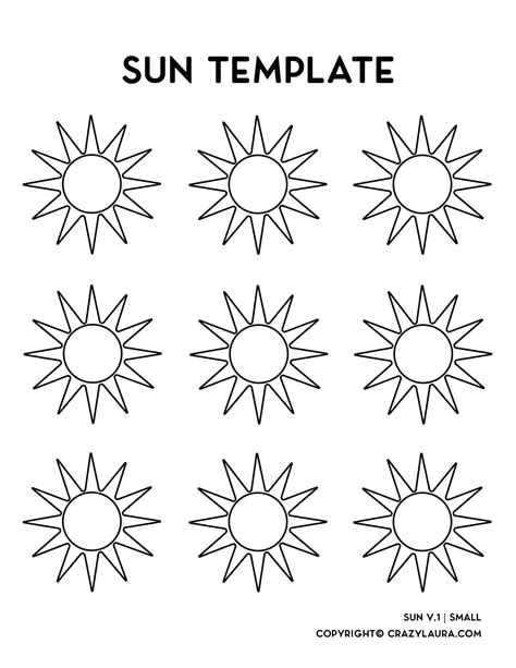 sun template outlines craft printables sun template sun