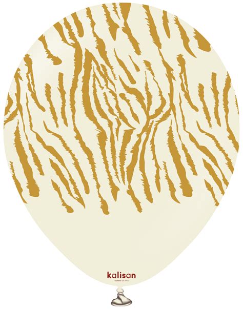 12 Kalisan Safari Tiger White Sand Printed Gold 25 Per Bag Latex