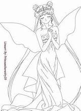 Princess Serenity Lineart Moon Sailor Deviantart Coloring Pages sketch template