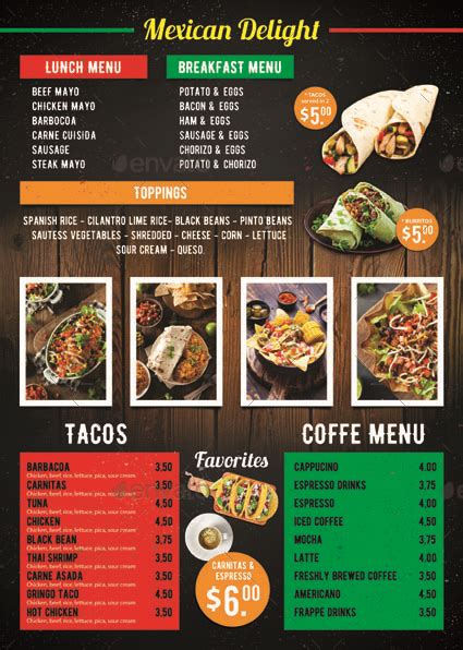 mexican taco food menu  tholai graphicriver