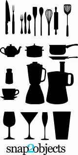 Kitchen Vector Silhouettes Appliances Objects sketch template