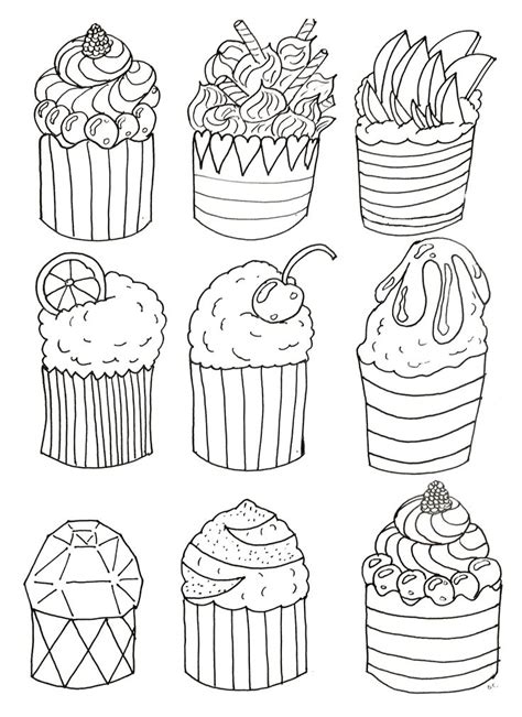 simple cupcakes cupcakes adult coloring pages cupcake coloring pages