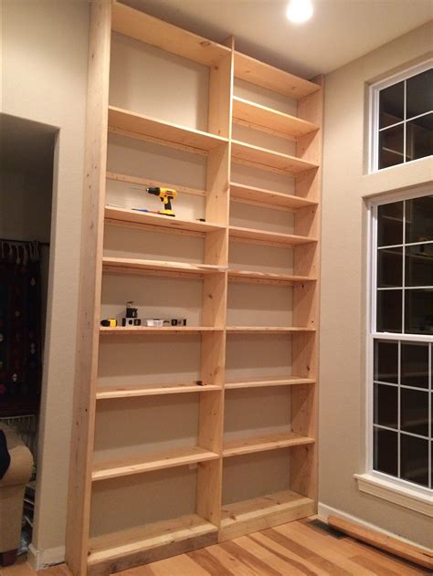 diy built  bookshelves
