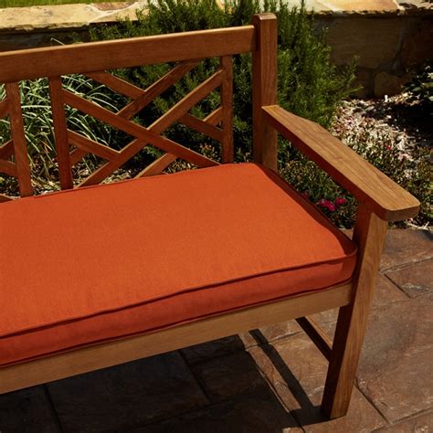 clara rust indoor outdoor   sunbrella bench cushion