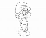 Smurf Coloring Clumsy Brainy sketch template