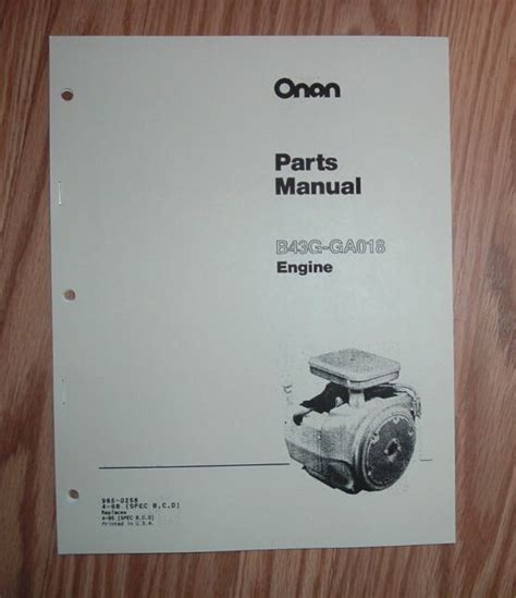 onan bg ga engine parts list   ebay
